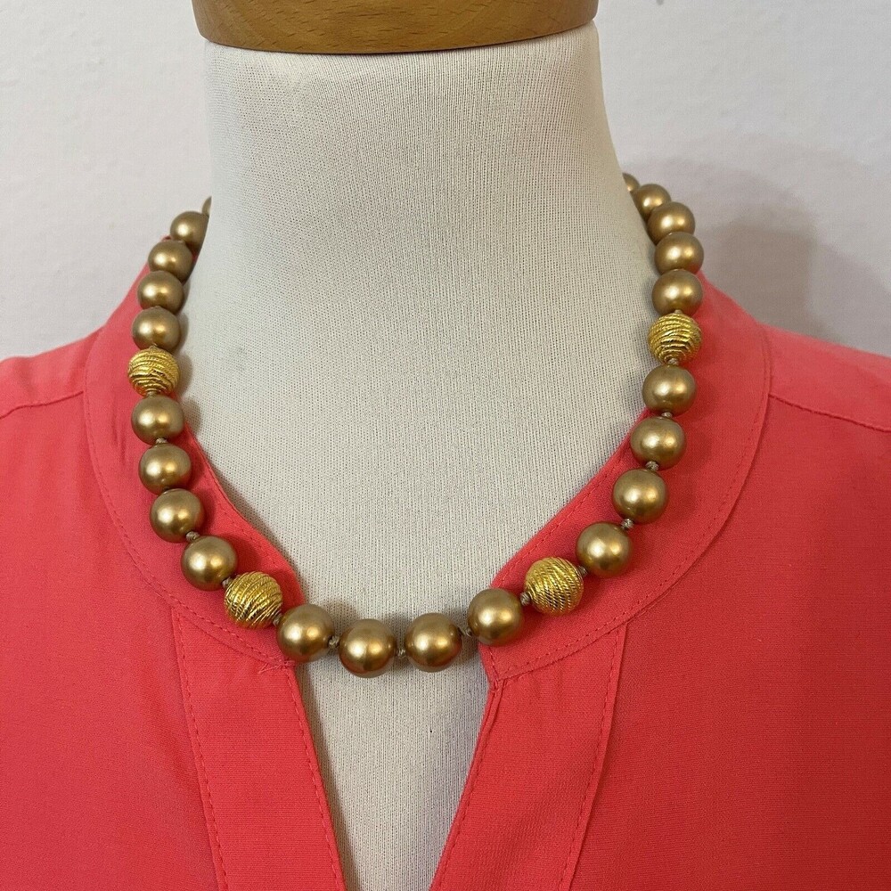 Gold-tone Beaded Women's Fashion Necklace